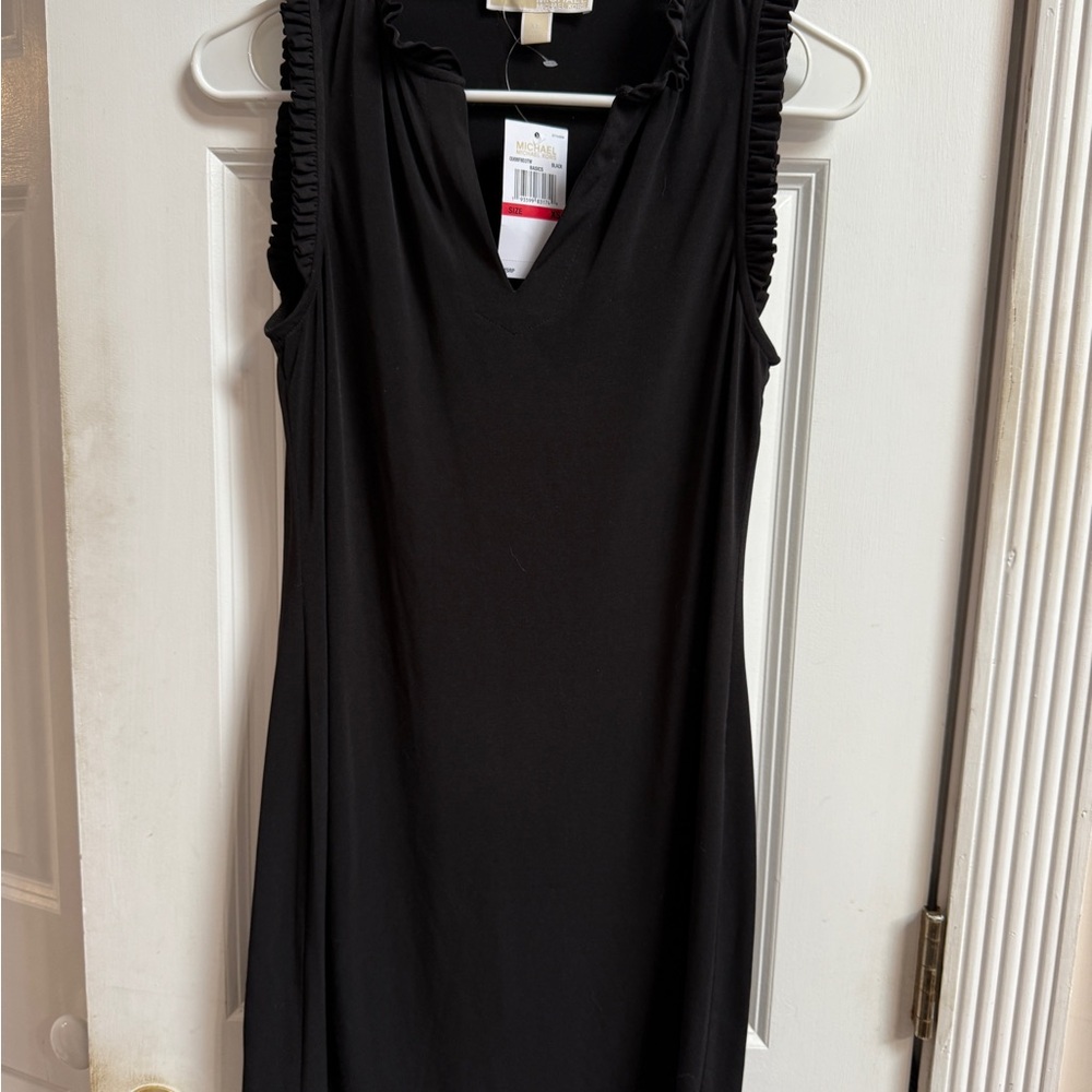Michael Kors Black Ruffle Trim Dress